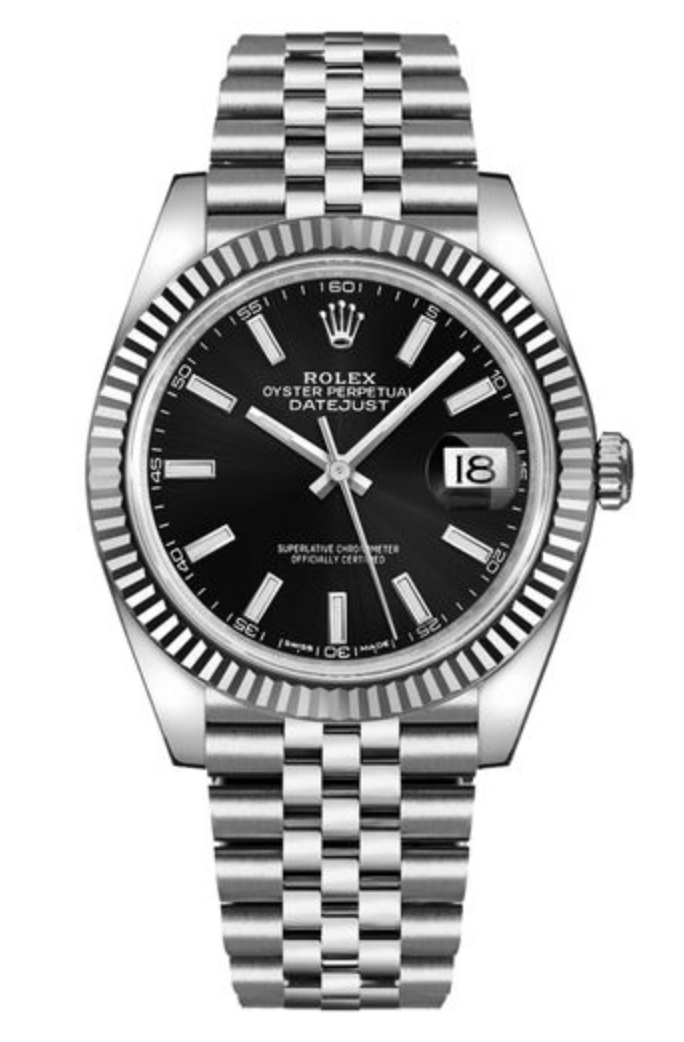 Pre-Owned Rolex Datejust 41 Black Stick Dial on Jubilee 126334