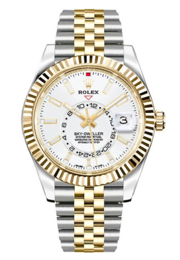 Pre-Owned Rolex Sky Dweller White Dial on Jubilee Band 326933