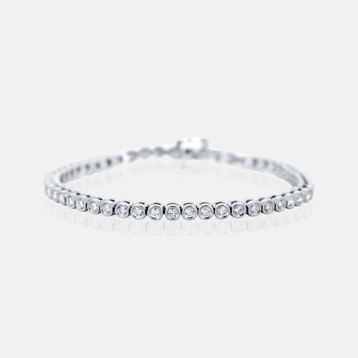 Classic Dainty Diamond Tennis Bracelet in 14 Karat White Gold with 2.00 Carats of Diamonds