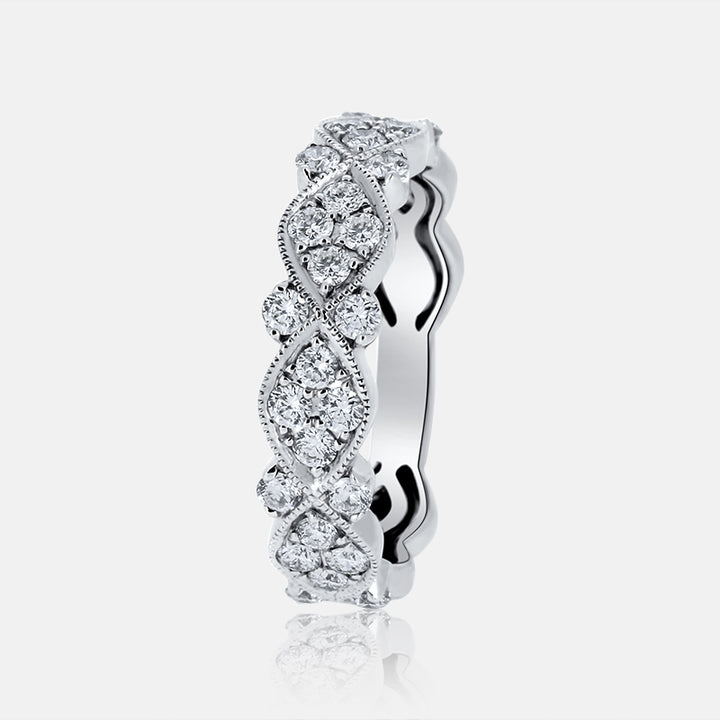 14 Karat White Gold Ladies Right Hand Ring with .65 Carat of Diamonds