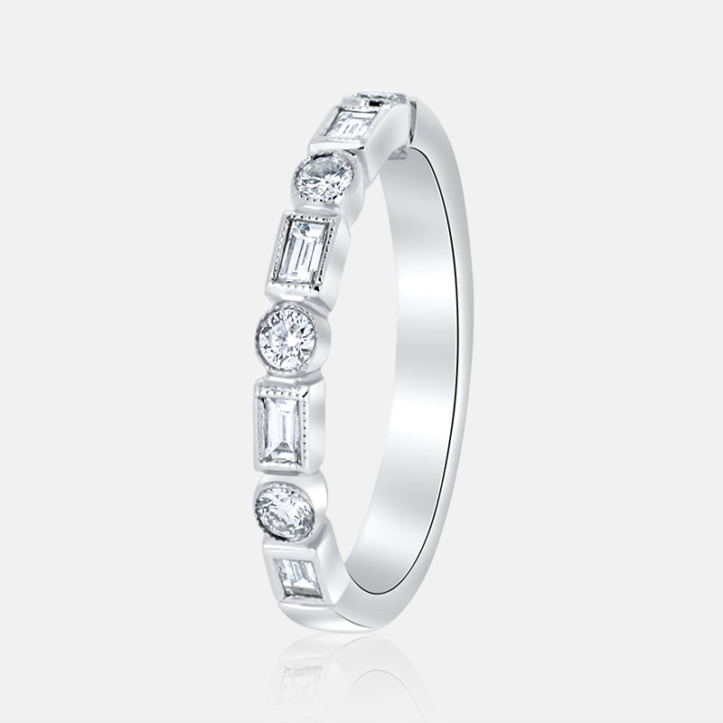 Vintage Inspired Diamond Wedding Band with .36 carat of Diamonds