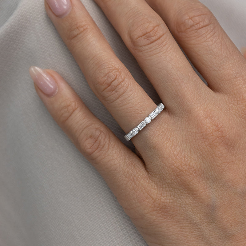 Vintage Inspired Diamond Wedding Band with .36 carat of Diamonds