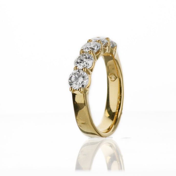 14 Karat Yellow Gold Ladies Wedding Band and 1.98 carat of Round Diamonds