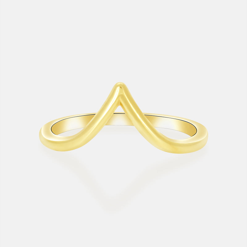Contour Chevron Band in 14 Karat Yellow Gold – Masina Diamonds Atlanta