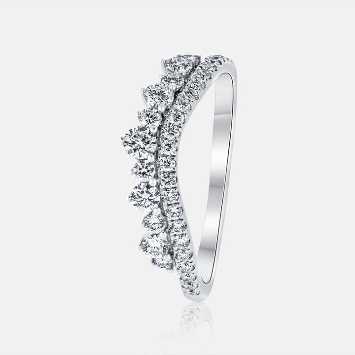 Contour Curved Band with .56 Carat of Diamonds in 14 Karat White Gold