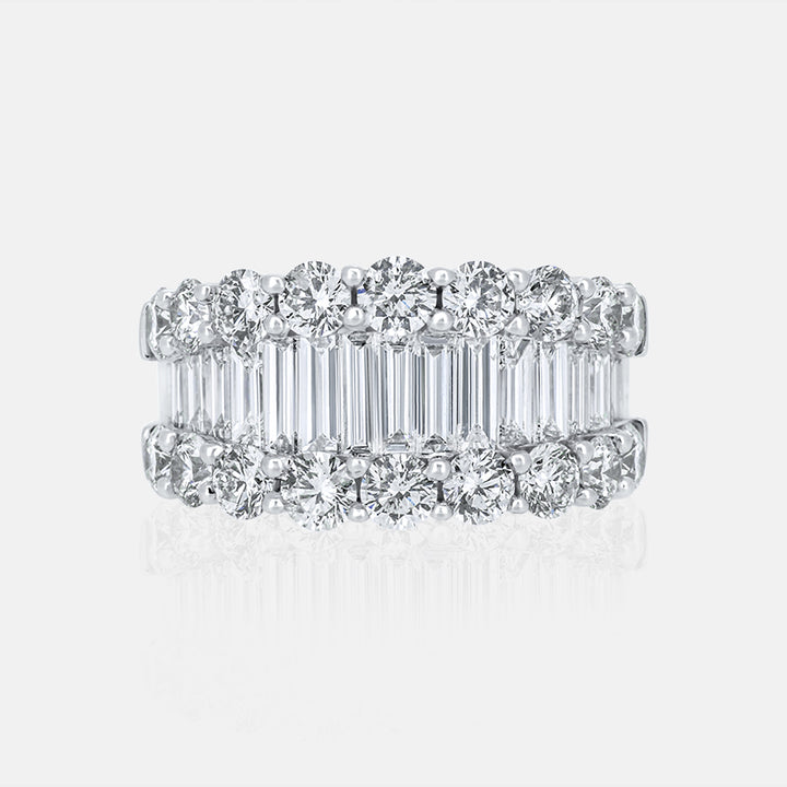 14K White Gold Ladies Wedding Band with 4.88 Carats Diamonds