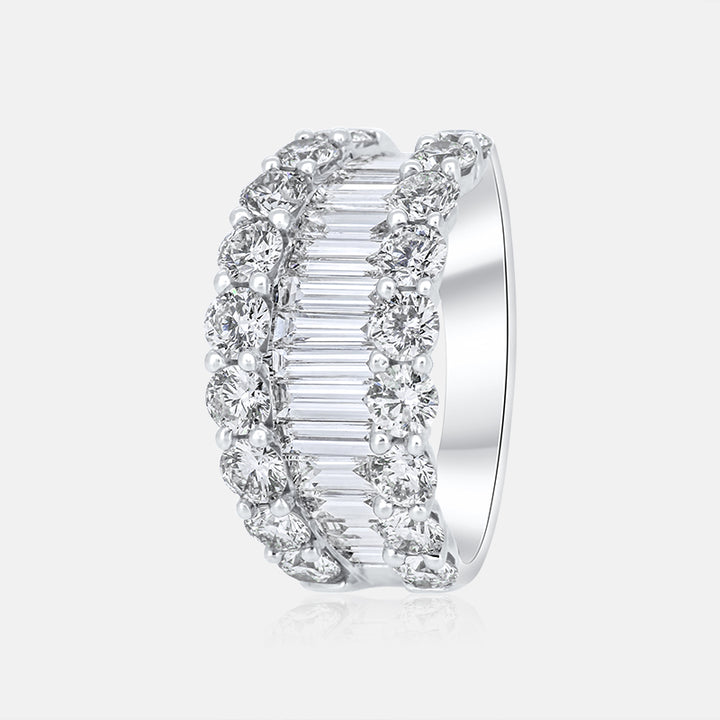 14K White Gold Ladies Wedding Band with 4.88 Carats Diamonds