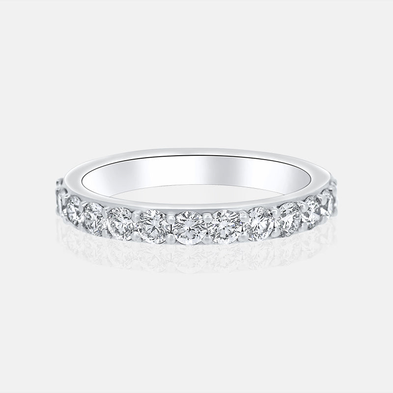 Classic Pavé Ladies Wedding Band in 14K White Gold with 1.03 Carat of Diamonds