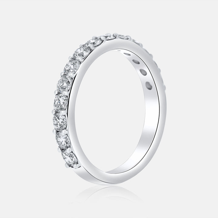 Classic Pavé Ladies Wedding Band in 14K White Gold with 1.03 Carat of Diamonds