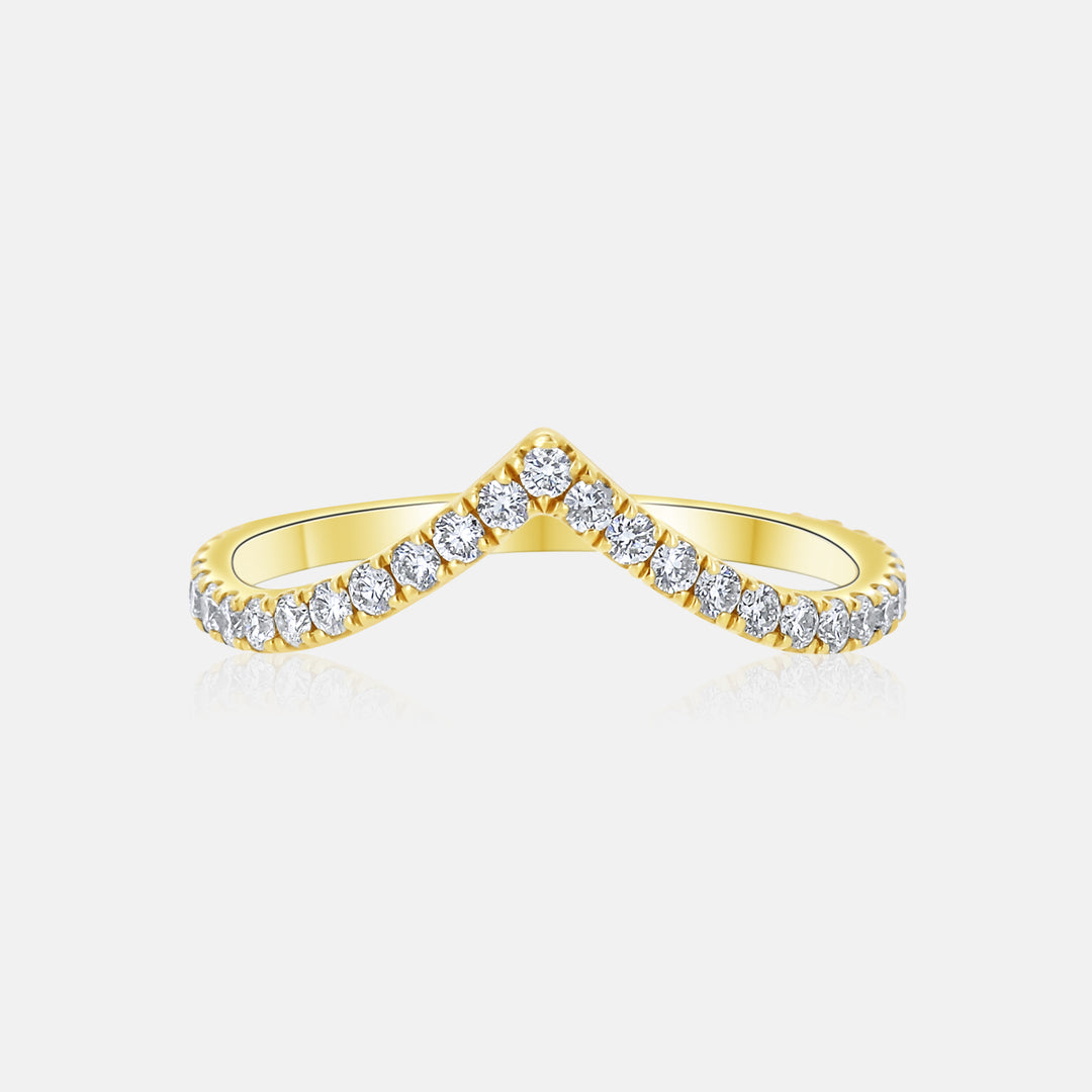 Contour Ladies Wedding Band in 14K Yellow Gold with .44 Carat of Diamonds