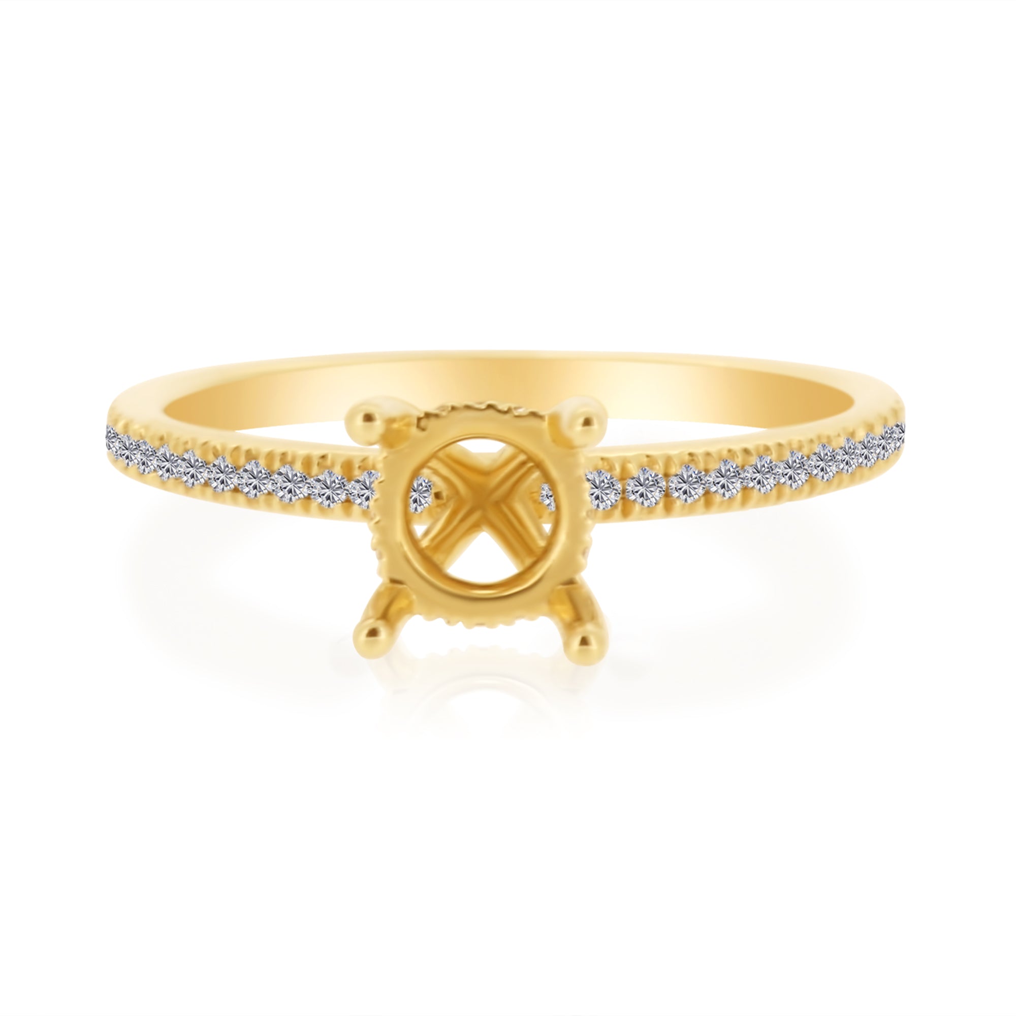 値下げ　AMBUSH solitaire gold Solitaire Hidden Halo Engagement Ring with .21 carat of