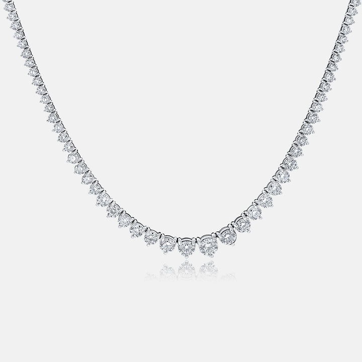 Diamond Tennis Necklace with 15.02 Carat of Diamond in 14K White Gold