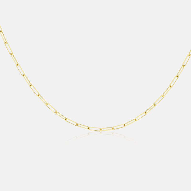 Dainty Paper Clip Chain in 14 Karat Yellow Gold