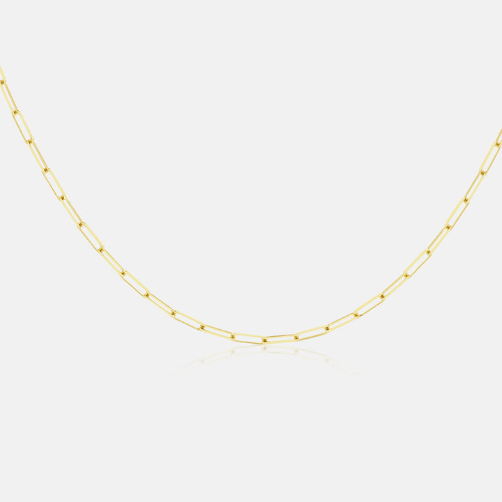Dainty Paper Clip Chain in 14 Karat Yellow Gold
